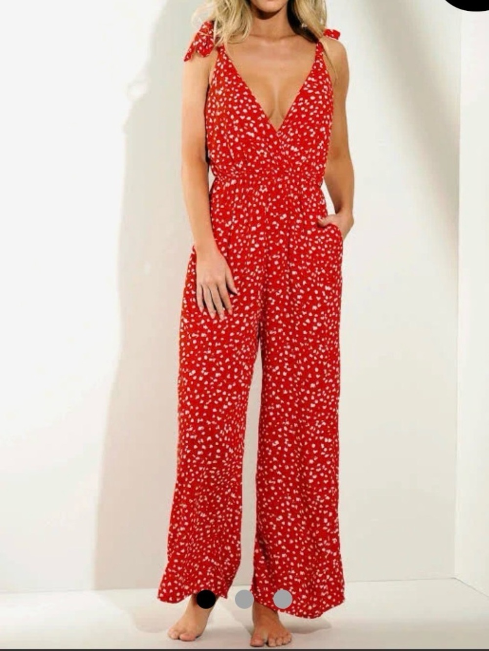 Maaji Kennedy Red Spotted Wide-Leg Jumpsuit